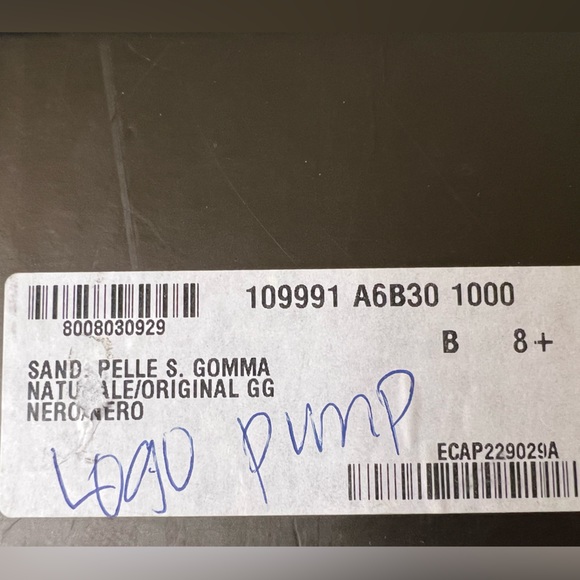 Gucci Logo high heel strapless sandals black leather size 8 - Picture 6 of 13